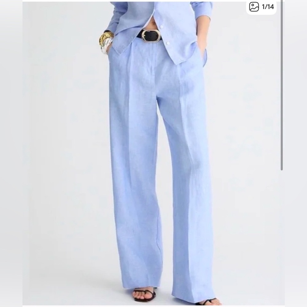 NWT - Jcrew Wide Leg Linen Trouser